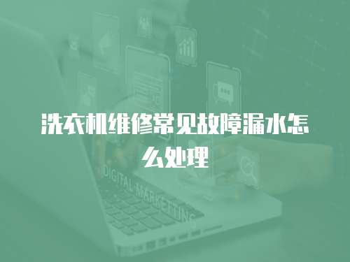 洗衣机维修常见故障漏水怎么处理
