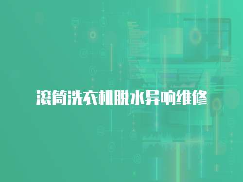 滚筒洗衣机脱水异响维修